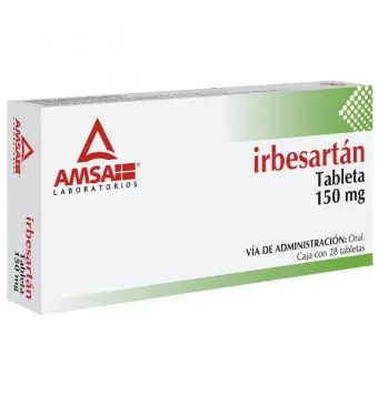 IRBESARTÁN AMSA DE 150 MG CON 28 TABLETAS