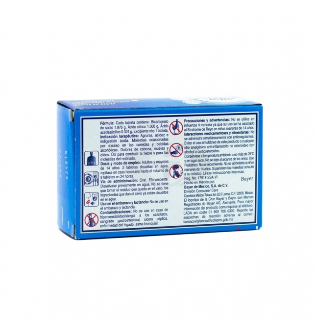 ALKA-SELTZER CAJA CON 12 TABLETAS EFERVESCENTES