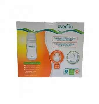 Biberón Evenflo Cuello Ancho 9 Oz Con 3 Piezas