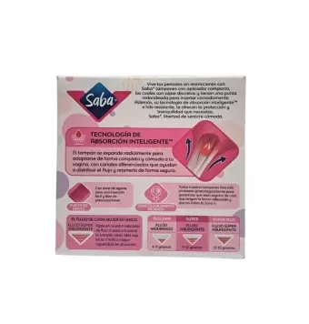 Tampones V-Compact Saba Flujo Super Abundante Con 10 Piezas