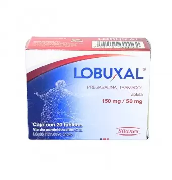 Lobuxal 150 mg/50 mg caja con 20 tabletas