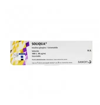 Soliqua Insulina Lixisenatida Solución Inyectable 100 U/50 Ug/ml | Mejor Precio