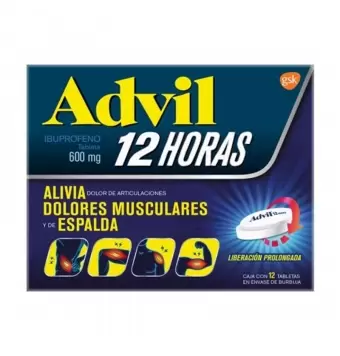 Advil 12 Horas 600 Mg 12 Tabletas