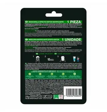 Mascarilla Garnier Pure Carbón Té Negro 28 G