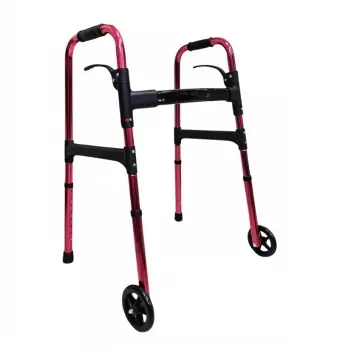 Andadera Plegable Con Llantas y Frenos Color Rojo, SC-920