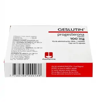 Geslutin 100 Mg 15 Cápsulas | Precio y Usos en Farmacia Gloria