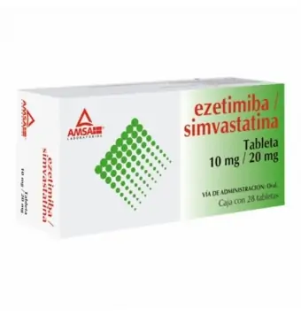 Ezetimba/Simvastatina 10 Mg / 20 Mg 28 Tabletas | Precio y Usos