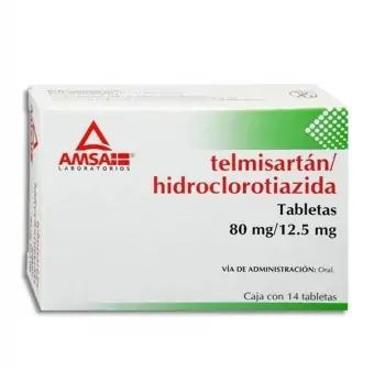 Telmisartán/Hidroclorotiazida 80 Mg / 12.5 Mg 14 Tabletas