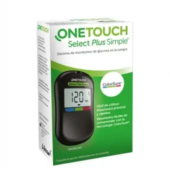 ONE TOUCH SELECT PLUS SIMPLE KIT MEDIDOR + 10 LANCETAS + SISTEMA PUNCIÓN