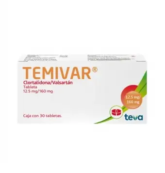 Temivar 12.5 Mg / 160 Mg 30 Tabletas | Precio y Usos