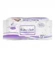 TOALLAS HUMEDAS BABY SOFT MORADA CON 72 PIEZAS