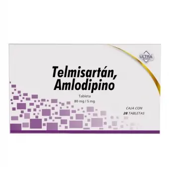 TELMISARTÁN AMLODIPINO 80 MG / 5 MG 28 TABLETAS