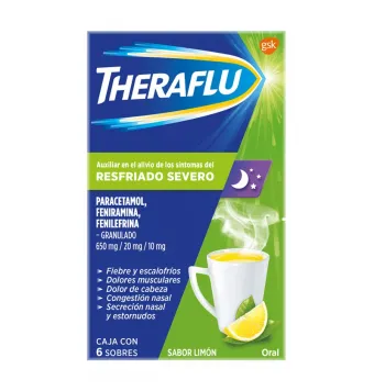 Theraflu Antigripal Sabor Limón 6 Sobres | Precio y Usos