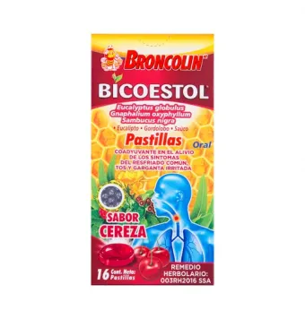 Broncolin Bicoestol Sabor Cereza 16 Pastillas | Precio y Usos