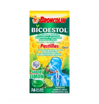 Broncolin Bicoestol Sabor Limón 16 Pastillas | Precio y Usos