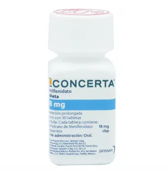 CONCERTA 18 MG 30 TABLETAS