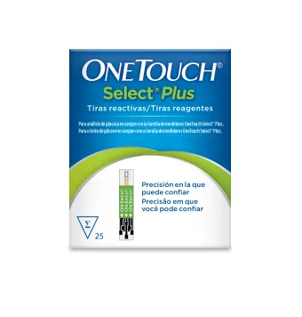 Tiras OneTouch Select Plus 25 piezas | Control de Glucosa