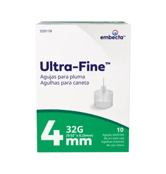 Aguja Para Pluma Ultra-Fine 4Mm 32G | Aplicación de Insulina