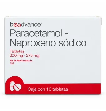 Paracetamol/Naproxeno Sódico 300/275 Mg 10 Tabletas | Precios Bajos