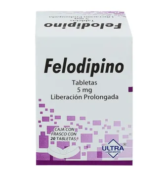 Felodipino 5 mg 20 Tabletas Ultra | Buen Precio