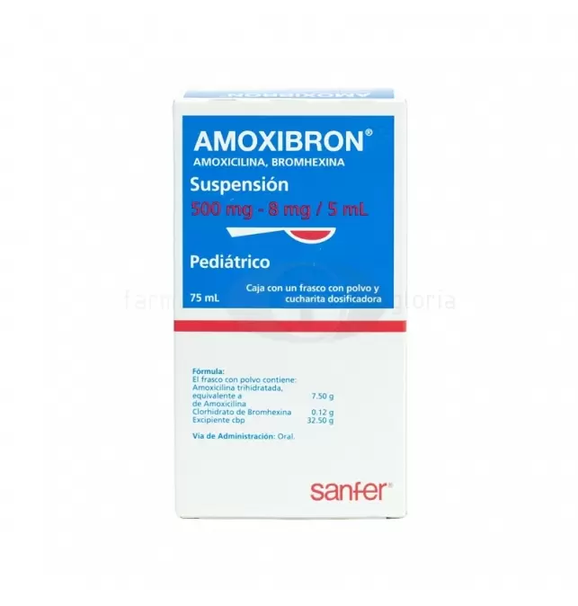AMOXIBRON 500MG/8MG/5ML SUSPENSIÓN CON 75 ML