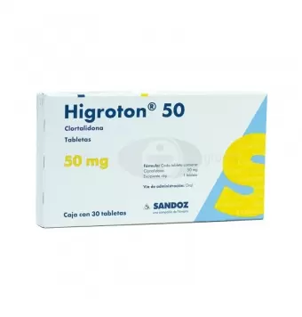 HIGROTON 50 MG CON 30 TABLETAS