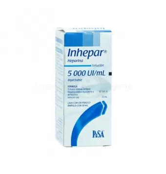 INHEPAR 5000UI/ML CON 10 ML FRASCO ÁMPULA