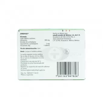 APROVASC 300MG/5MG CON 14 TABLETAS (1)