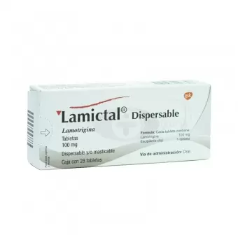 LAMICTAL DISPERSABLE 100 MG CON 28 TABLETAS (1)