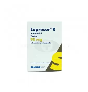 LOPRESOR-R 95 MG LIBERACIÓN PROLONGADA CON 30 TABLETAS