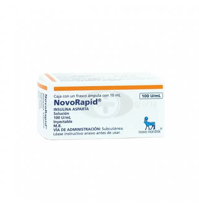 NOVORAPID VIAL 100 UI CON FRASCO ÁMPULA CON 10 ML