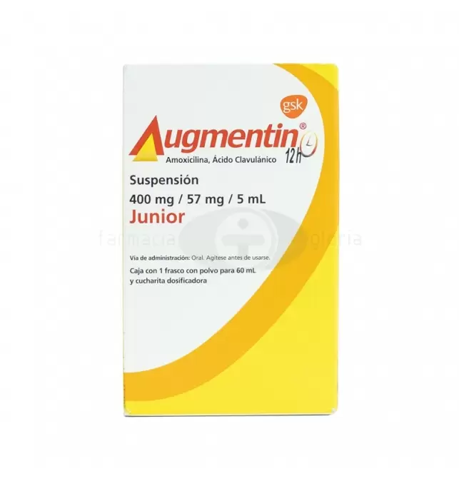 AUGMENTIN 12H JUNIOR 400MG/57MG/5ML SUSPENSIÓN CON 60 ML