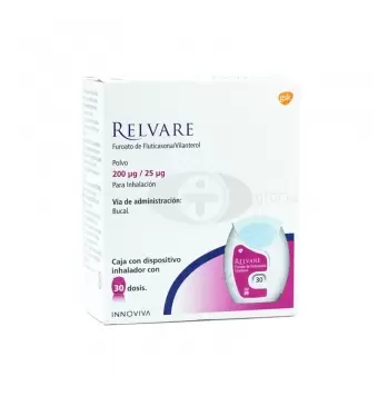 RELVARE POLVO 200MCG/25MCG CAJA CON DISPOSITIVO INHALADOR CON 30 DOSIS