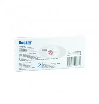 SUNAM 0.25 MG CON 30 TABLETAS (1)
