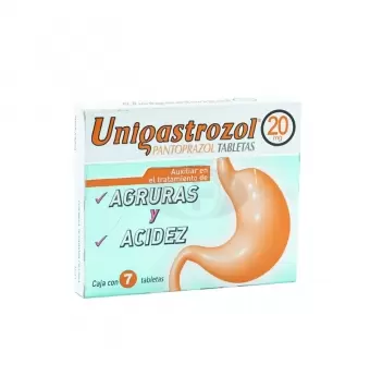 UNIGASTROZOL 20 MG CON 7 GRAGEAS