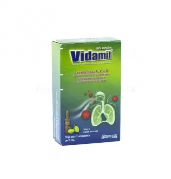 VIDAMIL SOLUCIÓN SABOR LIMÓN CON 1 AMPOLLETA DE 3 ML