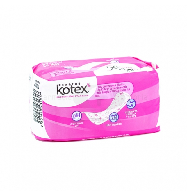 Panti Protectores Kotex Regular O Tanga Con 22 Piezas 6266