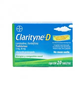 CLARITYNE D 5MG/30MG CON 20 TABLETAS