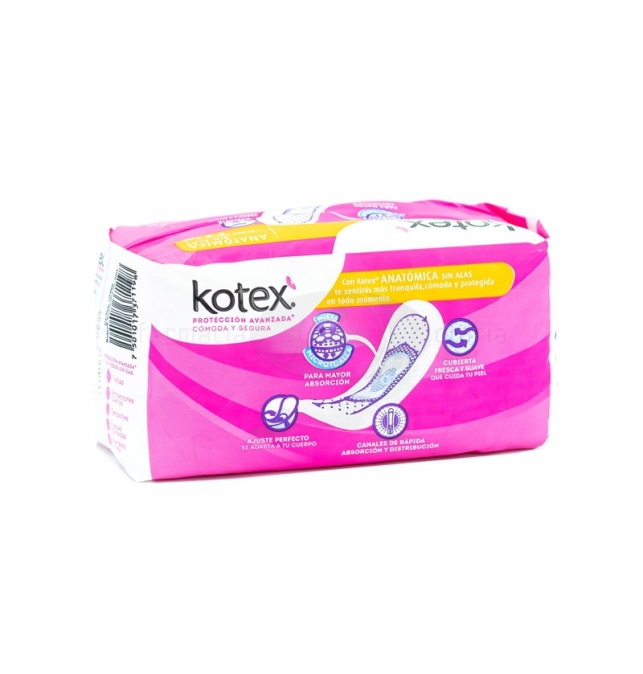 Toallas Sanitarias Kotex AnatÓmica Sin Alas Con 10 Piezas 8712