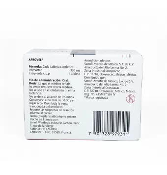 APROVEL 300 MG CON 28 TABLETAS (1)