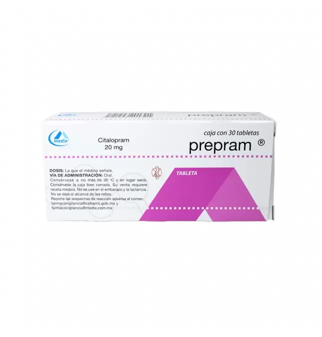 PREPRAM 20 MG CAJA CON 30 TABLETAS