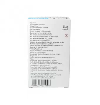 TRAYENTA DUO 2.5MG/850MG CON 30 TABLETAS (1)