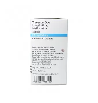 TRAYENTA DUO 2.5MG/850MG CON 60 TABLETAS (1)