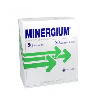 MINERGIUM 5 G SOLUCIÓN ORAL CON 20 AMPOLLETAS DE 10 ML