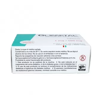 GLIMETAL 1MG/500MG CON 32 TABLETAS (1)
