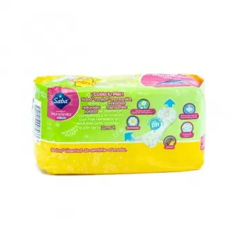 TOALLAS SANITARIAS SABA CONFORT MANZANILLA REGULAR CON ALAS CON 14 PIEZAS (1)