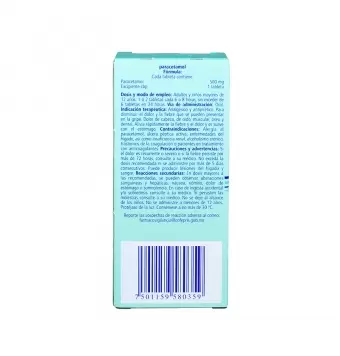 PARACETAMOL 500 MG CON 10 TABLETAS (1)