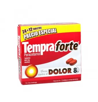 TEMPRA FORTE 650 MG CON 24+12 TABLETAS