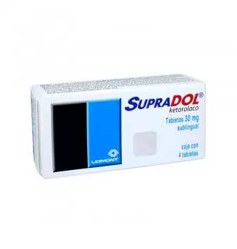 SUPRADOL 30 MG CON 4 TABLETAS SUBLINGUALES