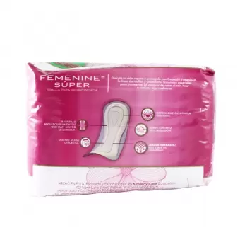 TOALLAS SANITARIAS DEPEND FEMENINE SÚPER ANATÓMICA CON 8 PIEZAS (1)
